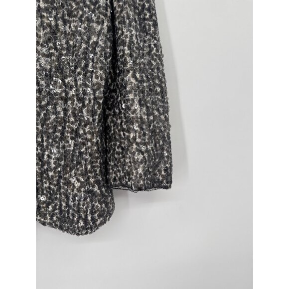 Etcetera Black  Sequin Textured Cardigan sweater Womens size medium Cotton - Picture 3 of 5